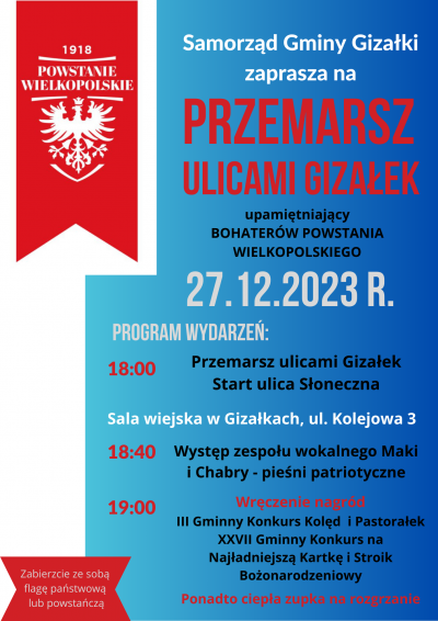 Przemarsz Ulicami Gizałek - Plakat Informacyjny