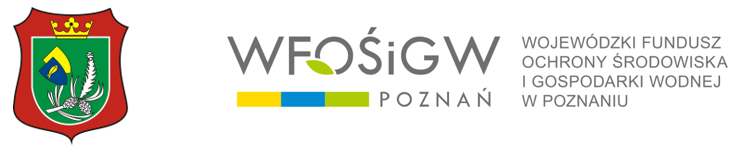 Herb gminy Gizałki i logo WFOŚiGW w Poznaniu