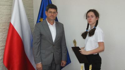 Zdjęcie ze spotkania z wzorowymi uczniami