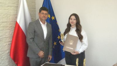 Zdjęcie ze spotkania z wzorowymi uczniami