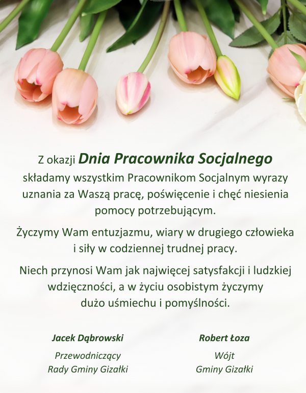 Życzenia z okazji Dnia Pracownika Socjalnego