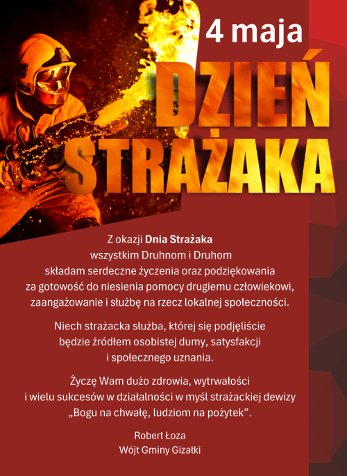 Życzenia z okazji Dnia Strażaka