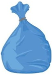Niebieski worek na odpady