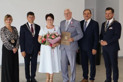 Zdjęcie z obchodów jubileuszu 50-lecia pożycia małżeńskiego