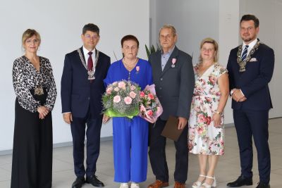 Zdjęcie z obchodów jubileuszu 50-lecia pożycia małżeńskiego