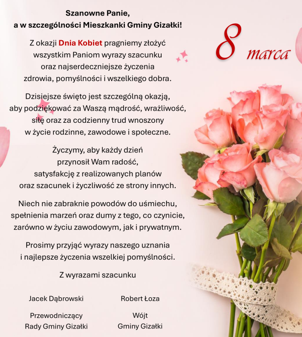 Życzenia z okazji Dnia Kobiet