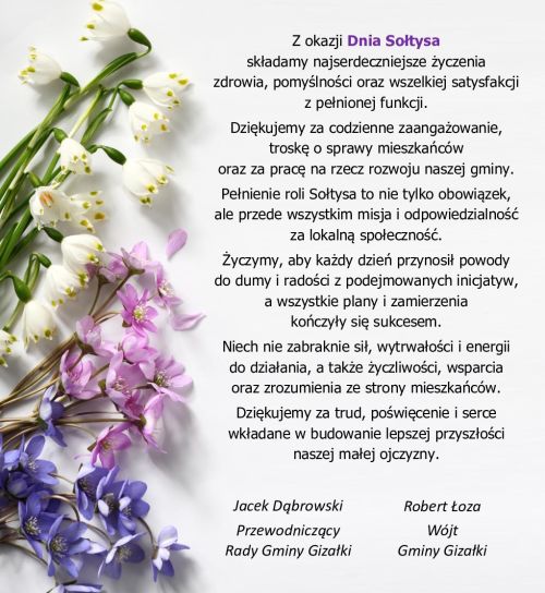 Życzenia z okazji Dnia Sołtysa