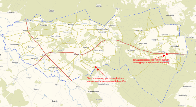 Mapa z lokalizacją inwestycji