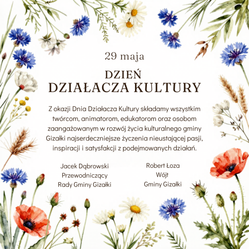 Życzenia z okazji Dnia Działacza Kultury