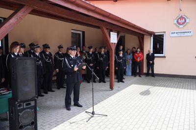 Zdjęcie z obchodów jubileuszu 125-lecia Ochotniczej Straży Pożarnej w Szymanowicach