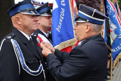 Zdjęcie z obchodów jubileuszu 125-lecia Ochotniczej Straży Pożarnej w Szymanowicach