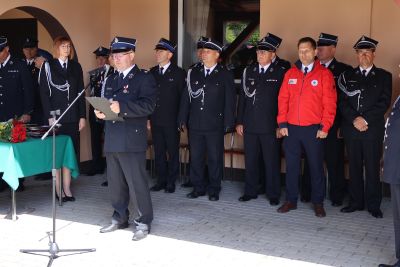 Zdjęcie z obchodów jubileuszu 125-lecia Ochotniczej Straży Pożarnej w Szymanowicach