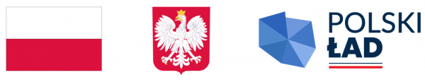 Flaga Polski, herb Polski, logo programu Polski Ład