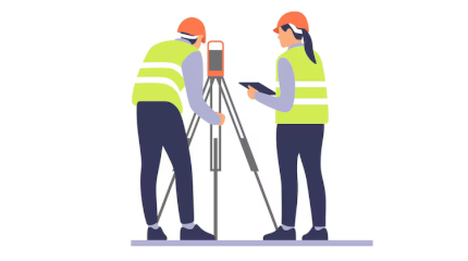 Grafika przedstawiająca geodetów