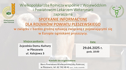 Spotkanie informacyjne dla rolników powiatu pleszewskiego